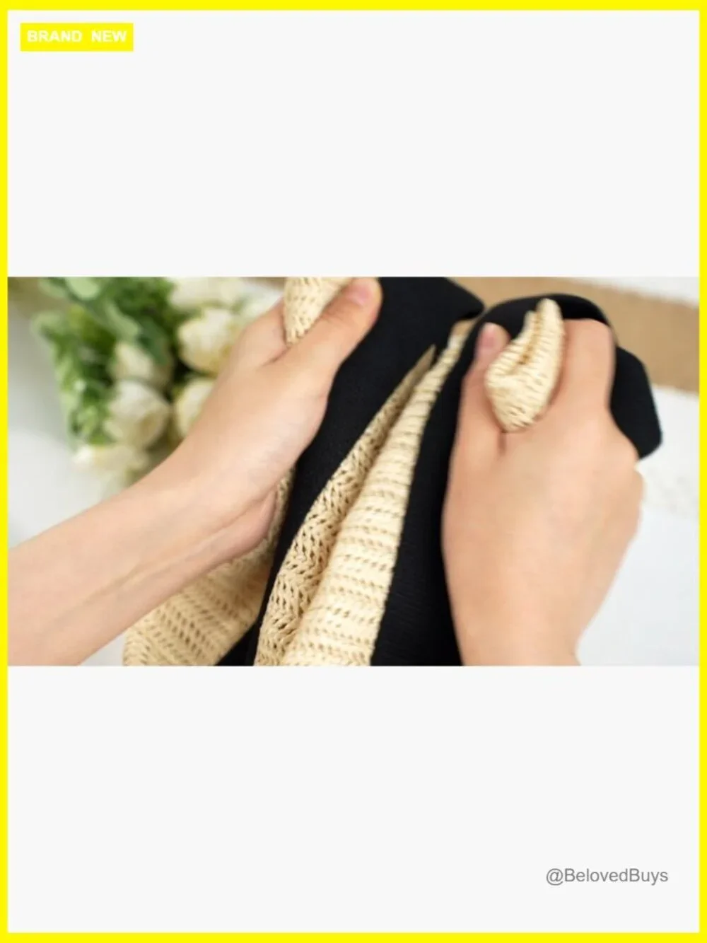 Set of 6 Woven Tote Bags with Handles Reusable Beach Bags for Bachelorette Party